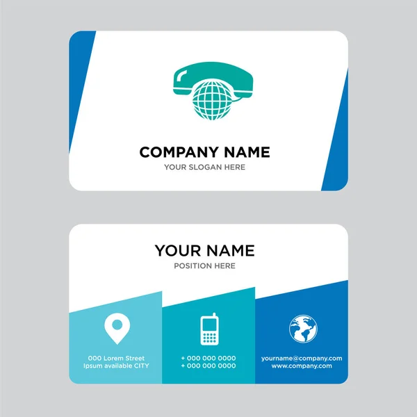 International calling service business card design template — Stock Vector