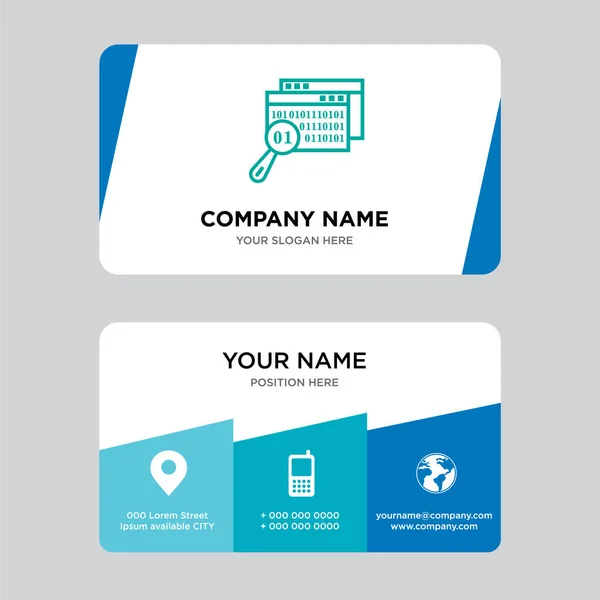 Data search business card design template — Stock Vector