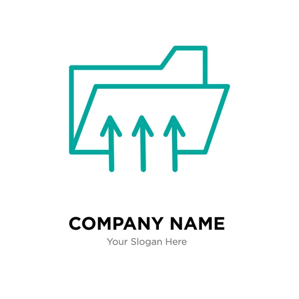Modelo de design de logotipo da empresa de dados de pasta conectada — Vetor de Stock