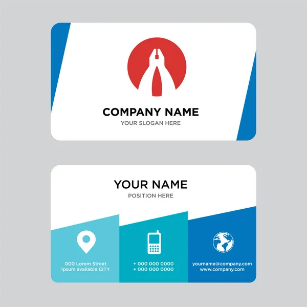 Flat plyer business card design template — Stock Vector