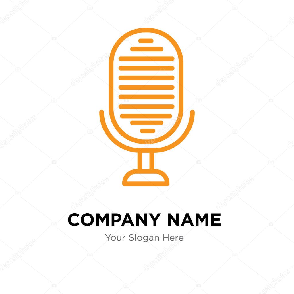 Microphone company logo design template, Business corporate vector icon