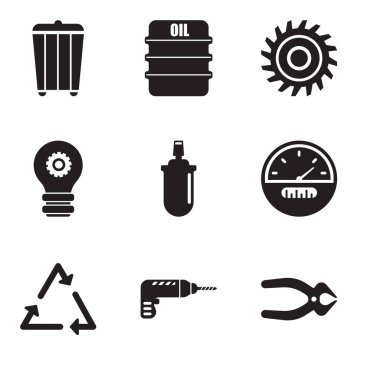 Ayarla, nipper, matkap, üçgen, hız göstergesi, gaz gibi basit düzenlenebilir simgeleri olabilir, 9 ayar lamba, blade, petrol, çöp gördüm