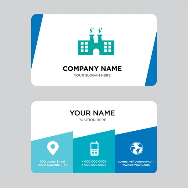 Factory business card design template — Stock Vector