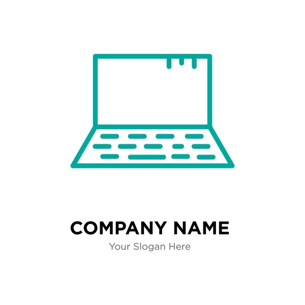 ノート パソコンの会社ロゴのデザイン テンプレート — ストックベクタ