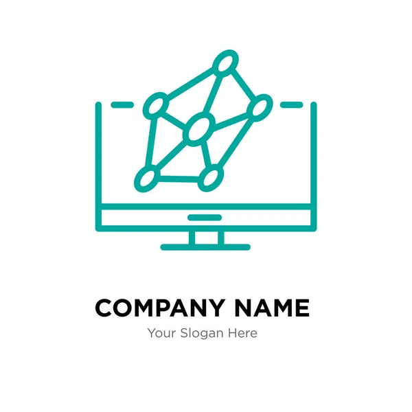 Hologram company logo design template — Stock Vector