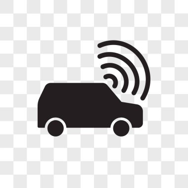bağlı araba vektör simgesi şeffaf arkaplanda izole edildi, eş