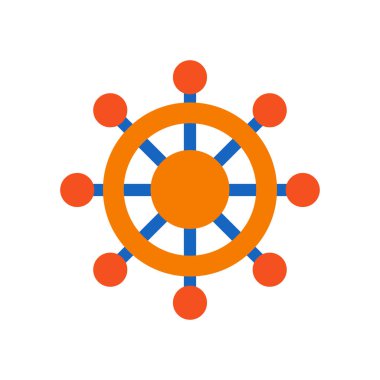Dümen simgesi vektör işareti ve beyaz arkaplanda izole edilmiş sembol