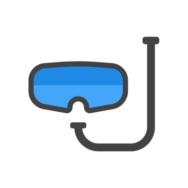 Diving mask icon vector sign and symbol isolated on white backgr