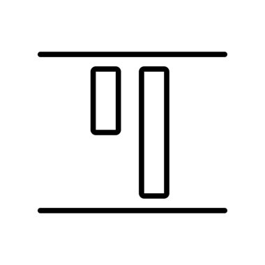 Web ve mobil uygulama tasarımınız için beyaz arkaplanda izole edilmiş dikey hizalama simgesi vektörü