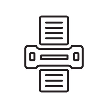 Print icon vector isolated on white background, Print sign , lin