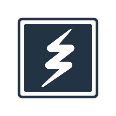 Beyaz arkaplanda flaş simgesi vektörü izole edildi, Flash işareti