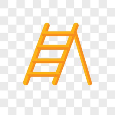 Saydam arka plan üzerinde merdiven lo izole merdiven vektör simgesi