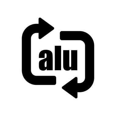 Beyaz arkaplanda izole edilmiş Alu simgesi vektörü, Alu işareti, uyarı