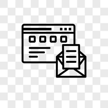 Tarayıcı ve posta vektör simgesi şeffaf arkaplanda izole edildi,