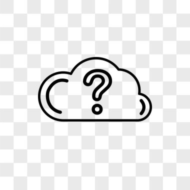 Saydam arka plan üzerinde çıktınız izole soru vektör simgesi