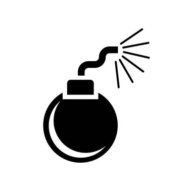 Bomba simgesi vektörü beyaz arkaplanda izole edildi, bomba işareti, uyarı