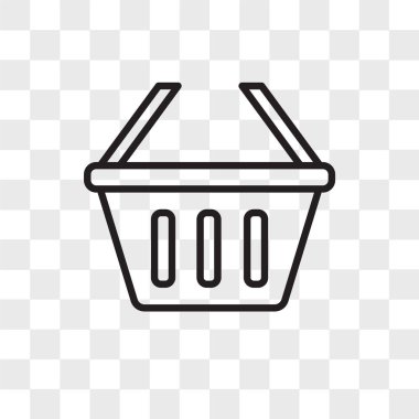 Saydam arka plan üzerinde sepet lo izole sepet vektör simgesi