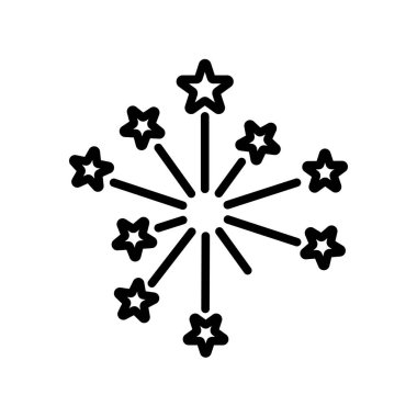 Havai fişek simgesi vektörü web ve mobil uygulama tasarımınız için beyaz arkaplanda izole edildi