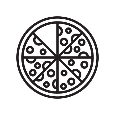 Web ve mobil uygulama tasarımınız için beyaz arkaplanda izole edilmiş pizza simgesi vektörü