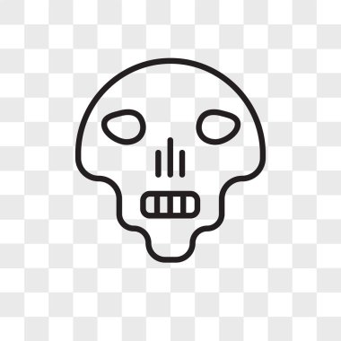 Saydam arka plan üzerinde kafatası logo izole kafatası vektör simgesi