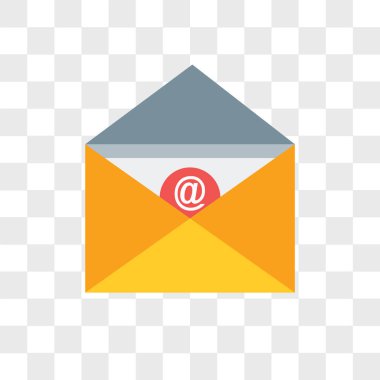E-posta vektör simgesi şeffaf arka plan üzerinde e-posta logo izole