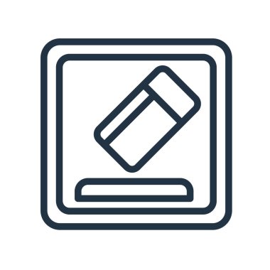 Beyaz arka plan üzerinde silgi işareti izole silgi simge vektör