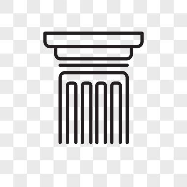 Saydam arka plan üzerinde sütun lo izole sütun vektör simgesi