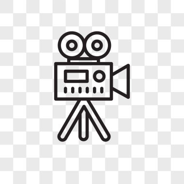 Saydam arka plan üzerinde Vid izole video kamera vektör simgesi