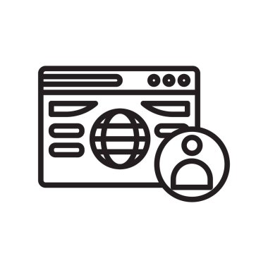 Tarayıcı simge vektör işareti ve beyaz arka plan üzerinde izole sembolü