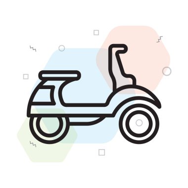 Vespa simge vektörü web ve mobil uygulama tasarımınız için beyaz arkaplanda izole edildi