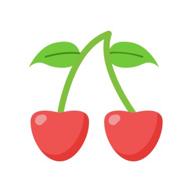 Web ve mobil uygulama tasarımınız için beyaz arkaplanda izole edilmiş kiraz simgesi vektörü