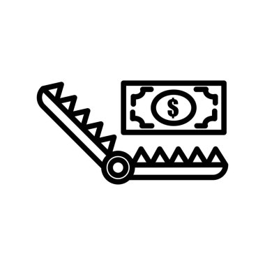 Rüşvet simgesi vektör işareti ve simgesi beyaz arkaplanda izole