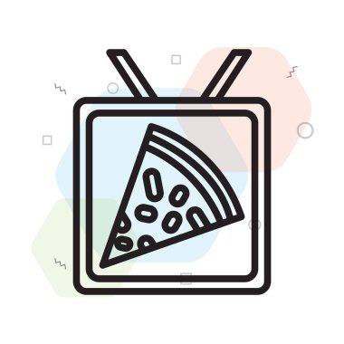 Web ve mobil uygulama tasarımınız için beyaz arkaplanda izole edilmiş pizza simgesi vektörü