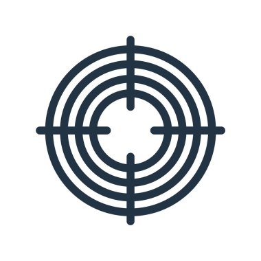 Beyaz arka plan üzerinde hedef işareti izole hedef simge vektör