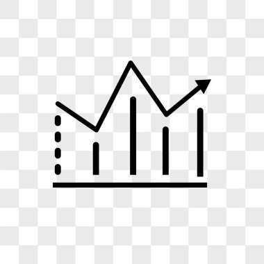 Saydam arkaplanda izole edilmiş istatistik vektör simgesi, istatistik