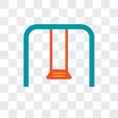 Saydam arka plan üzerinde Swing logo izole salıncak vektör simgesi