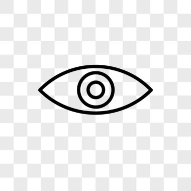 Saydam arka plan üzerinde göz logo des izole göz vektör simgesi