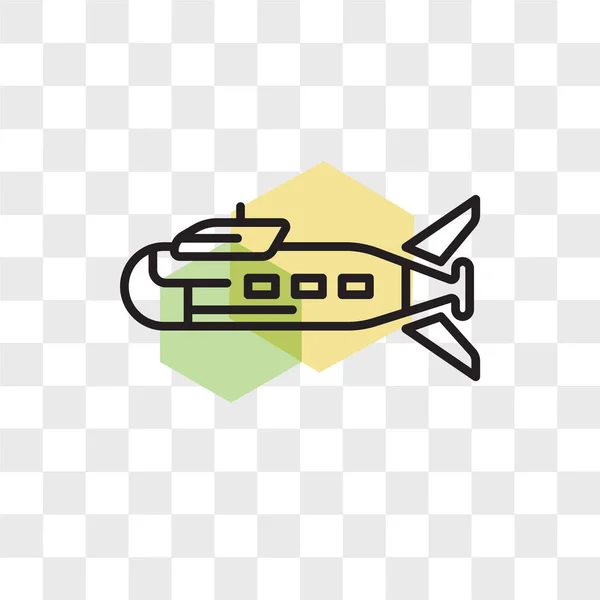 Icono de vector submarino aislado sobre fondo transparente, Submar — Vector de stock