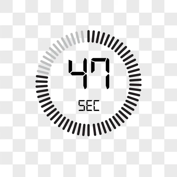 L'icône vectorielle de 47 secondes isolée sur fond transparent, T — Image vectorielle