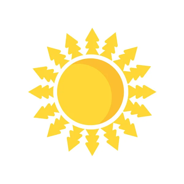 Sun Icon Vector Isolated White Background Your Web Mobile App — Stok Vektör