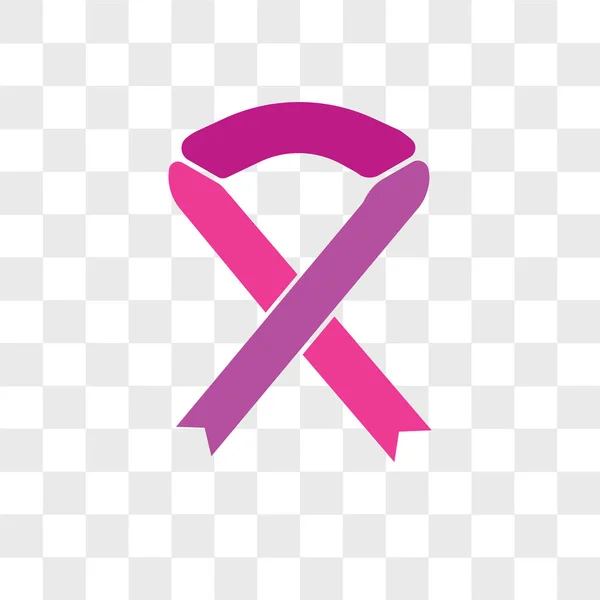 Breast cancer ribbon vector icon isolated on transparent backgro — Stock Vector