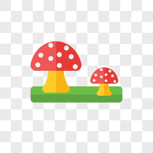 Paddestoel vector pictogram geïsoleerd op transparante achtergrond, Mushroo — Stockvector