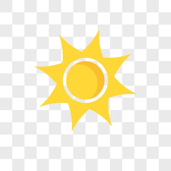 Sun vector icon isolated on transparent background, sun logo des — Stock Vector