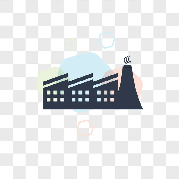 Fabrik-Vektor-Symbol isoliert auf transparentem Hintergrund, Fabrik — Stockvektor