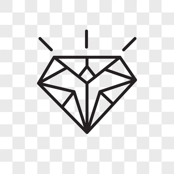 Ícone de vetor de diamante isolado em fundo transparente, Diamante — Vetor de Stock