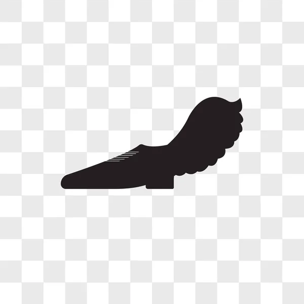 Shoe with wings vector icon isolated on transparent background, — 스톡 벡터