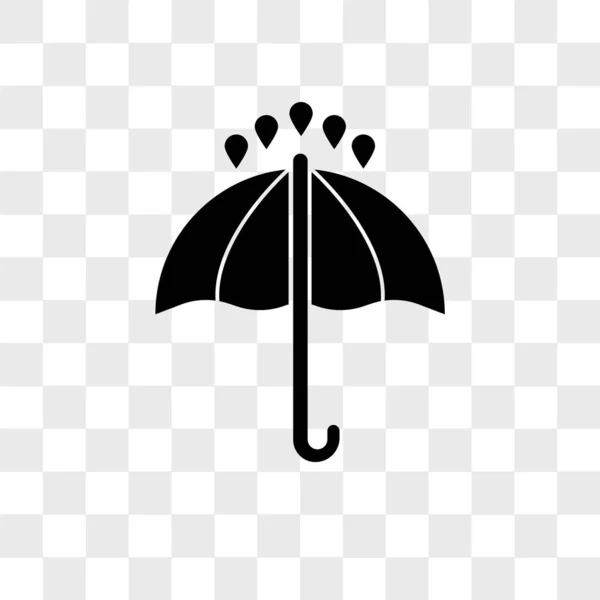 Icône vectorielle parapluie ouverte noire isolée sur fond transparent — Image vectorielle