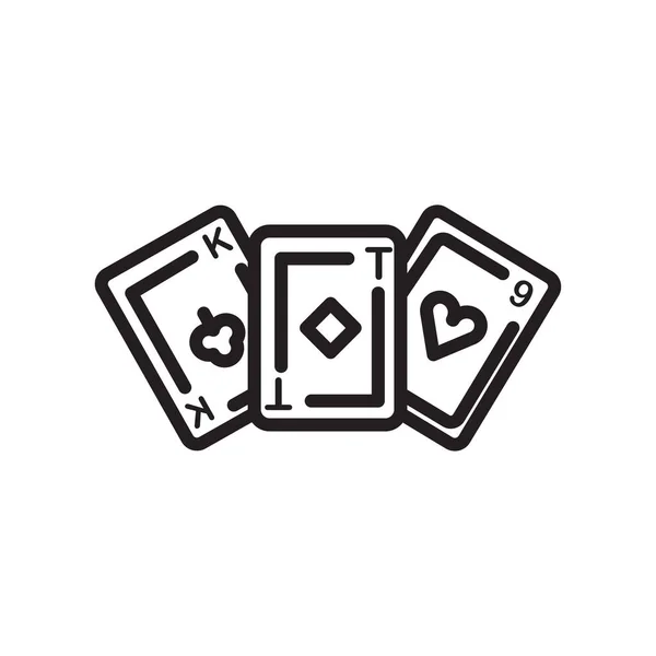 Playing Cards icon vector sign and symbol isolated on white back — Stock Vector