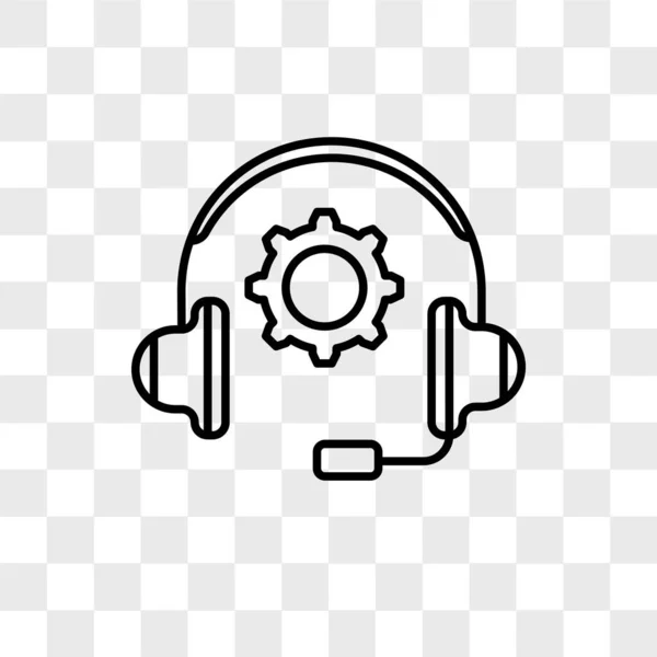 Headphones vector icon isolated on transparent background, Headp — Stock Vector