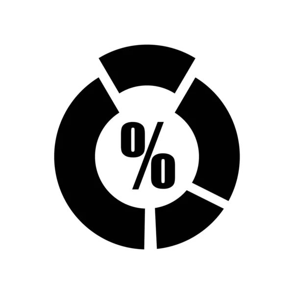 Pourcentage icône signe vectoriel et symbole isolé sur fond blanc — Image vectorielle